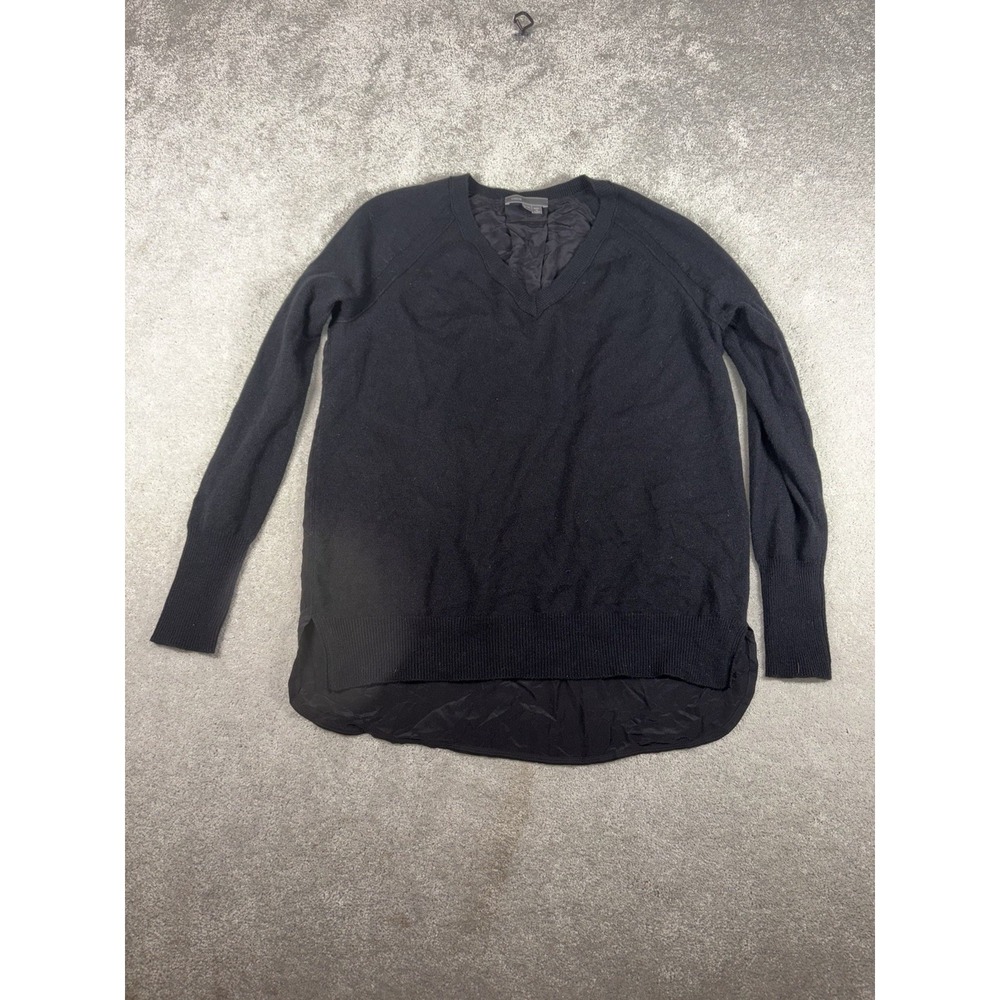 vince‎ sweater womens Xs Wool Silk Black V Neck